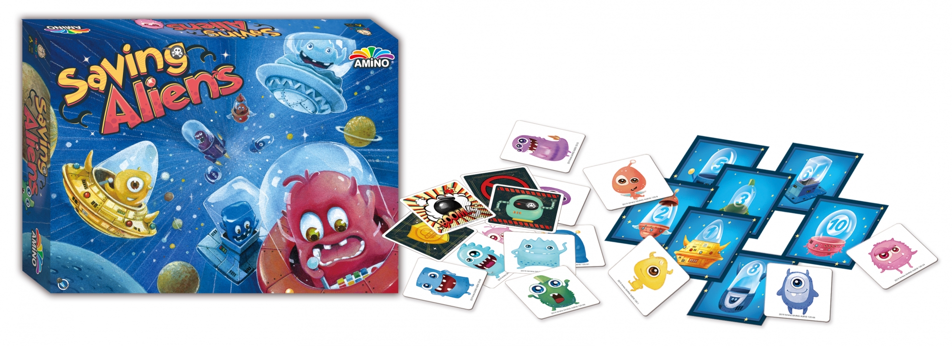 圖為洛特國際出版AMINO套裝桌遊中的「Saving Aliens」產品