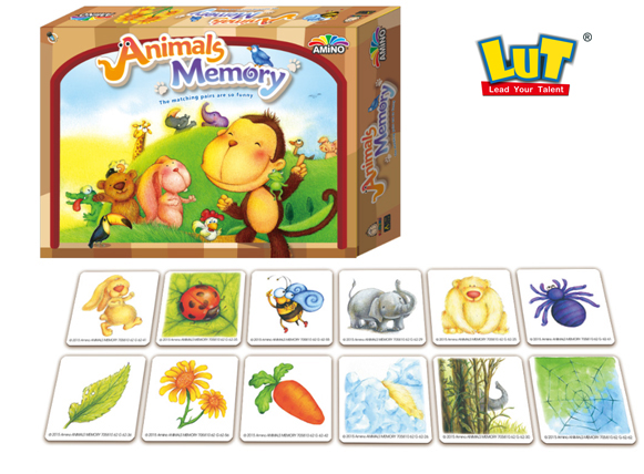 圖為洛特國際出版AMINO套裝桌遊中的「Animals Memory」產品